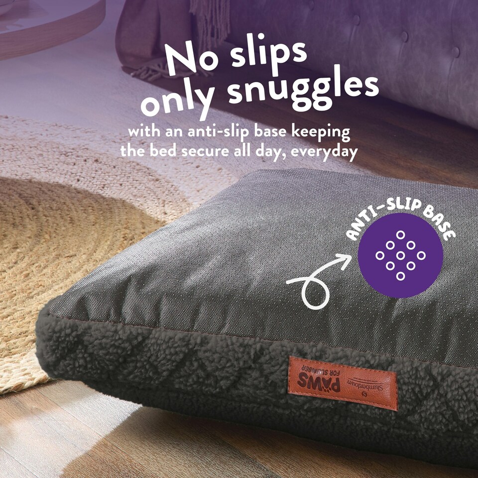 image 1 of Paws for Slumber Sherpa Pet Bed Cover, Charcoal, Medium