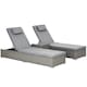 image 1 of Outsunny 3 PCS Outdoor Rattan Lounger Table Sectional Conversation Furniture Set