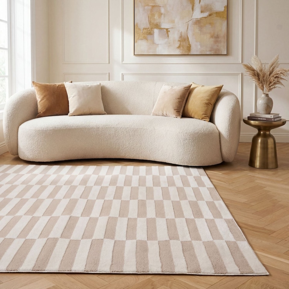 image 1 of The Rugs Loft Collection Striped Living Room Area Floor Rug and Runners Soft Pile