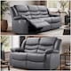 image 2 of Roma Recliner Leather 3 Plus 2 Seater Sofa Set, Armchair Inspired Home Theatre and Living Room Seating Grey | Grey | 2