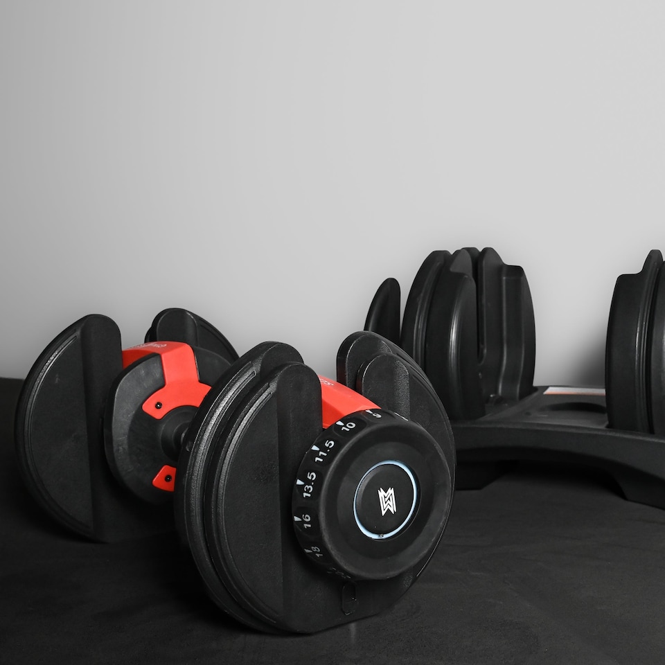 image 1 of GYM SETS 24kg Adjustable Dumbbell- (Pair + No Bench + Adjustable Rack)