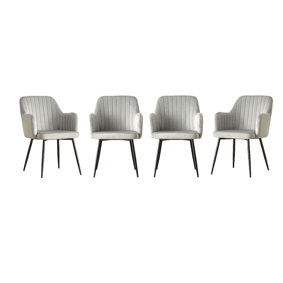 image 1 of San Diego Marble Top Dining Table with Charlotte Velvet Chairs - Grey | Grey