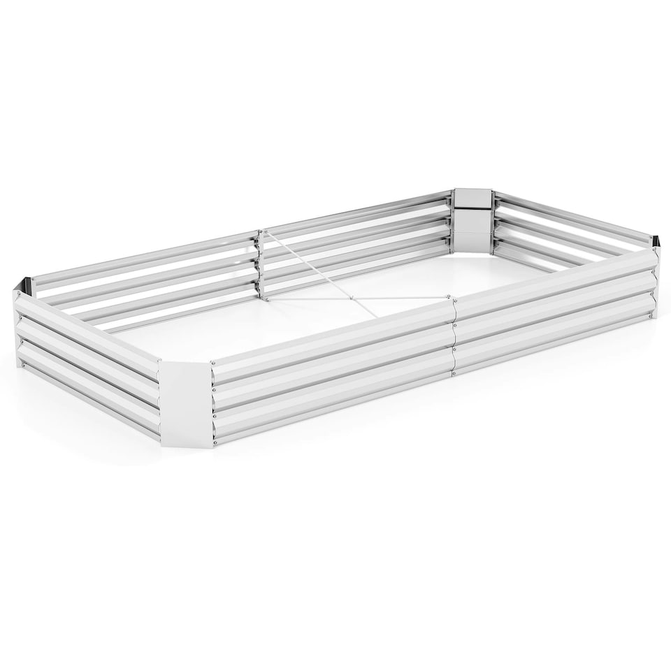 image 1 of COSTWAY Galvanized Raised Garden Bed Metal Planter Box Silver