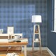 image 1 of Isla Check Wallpaper in Navy and Silver Multi