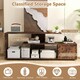 image 4 of COSTWAY TV Stand 55 Inches 3-Tier Entertainment Center Brown Brown