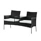 image 1 of Teamson Home Outdoor Patio Garden Furniture, Rattan Wicker Loveseat Bench