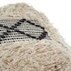image 3 of Cefena Black and White Shaggy Pouffe Cream