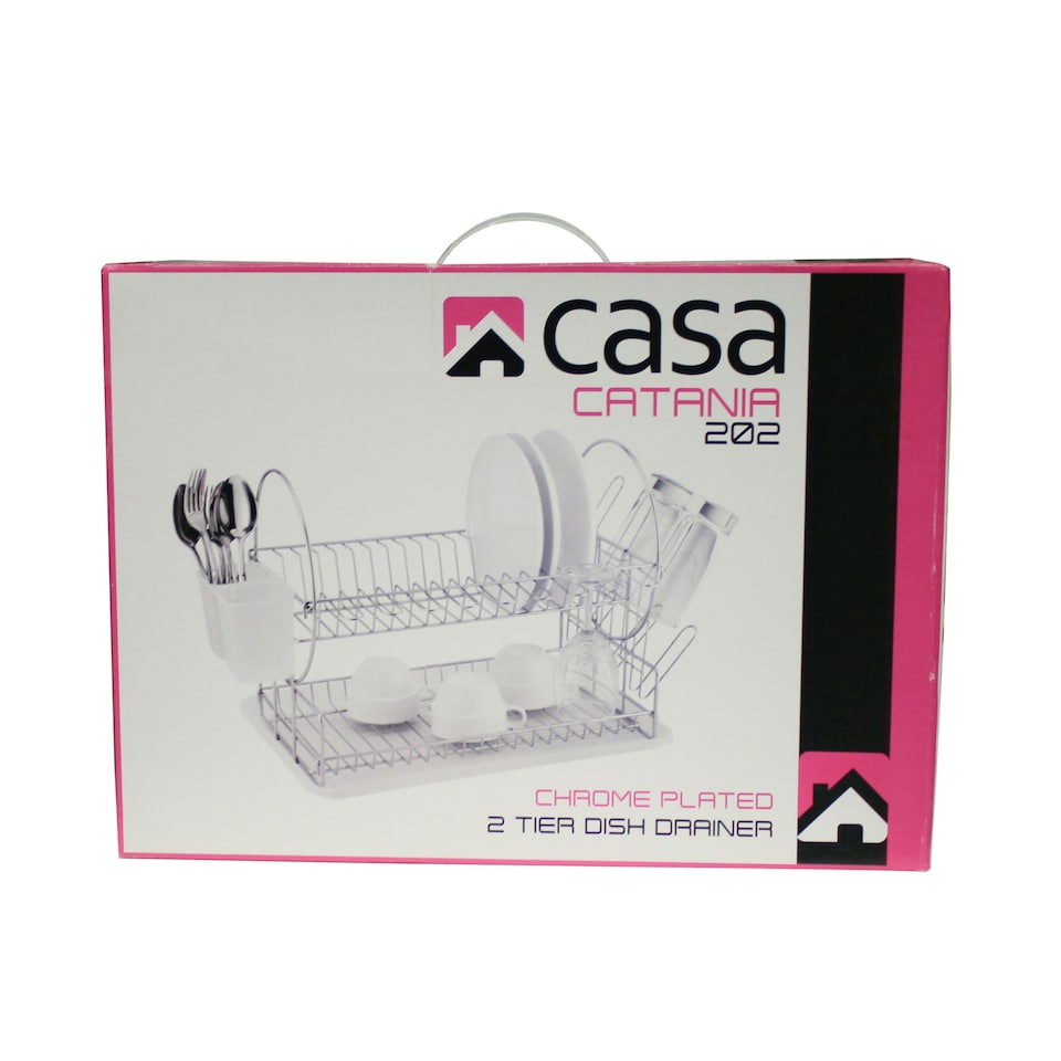 image 1 of DDCAT202PPCWH-Casa - Catania 202 Chrome Plated Dish Drainer 2 Tier Silver