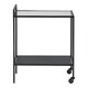 image 2 of Seaford Black Metal Serving Trolley with Glass Top