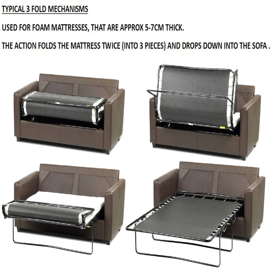 image 1 of Reflex Foam Replacement Sofa Bed Mattress,Metal Action Sofabed Settee Folding Matress 7.5cm Thick N/A | Double