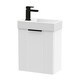image 1 of Balterley Wall Hung Cloakroom Vanity Basin Unit with Handle Compact Bathroom Storage | White | Satin White | 438 x 400 x 222mm | 1