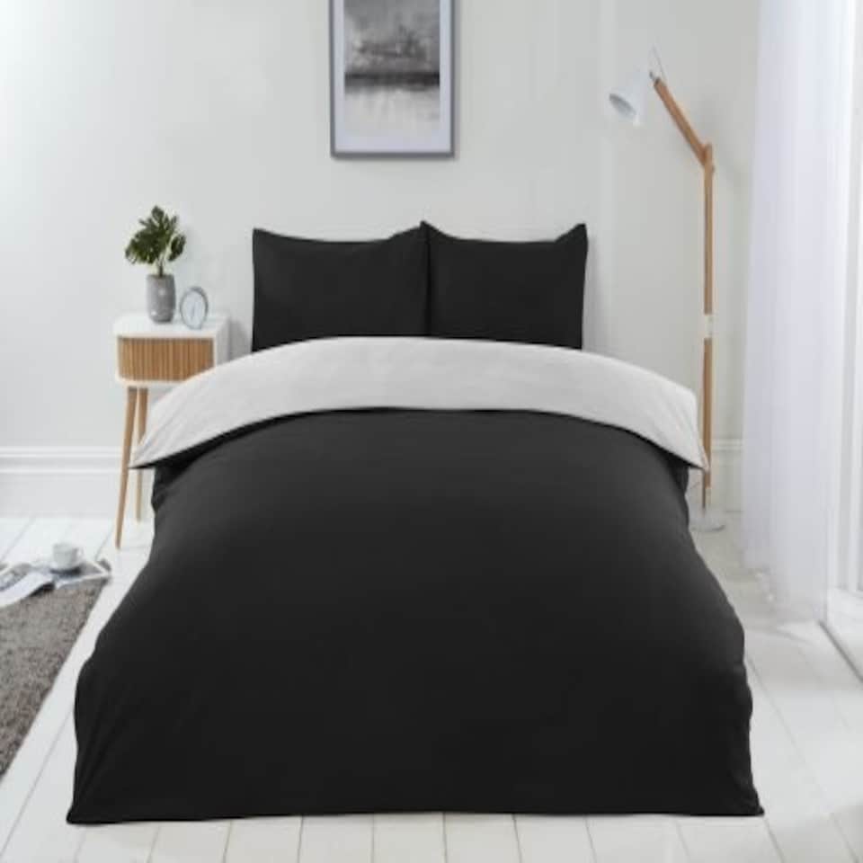 image 1 of Brights Reversible Duvet King Bed BlackWhite