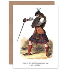 Book Clans Scottish 1845 Maclachlan Colour Scottish Scotland Card