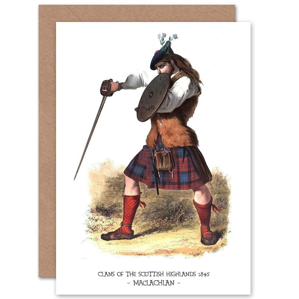 image 1 of Book Clans Scottish 1845 Maclachlan Colour Scottish Scotland Card