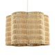 image 2 of Classic Scallop Edged Natural Rattan Wicker Pendant Lighting Shade Brown