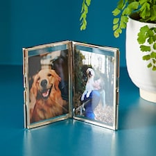 Recycled Glass Folded Double Photo Frame