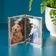 image 1 of Recycled Glass Folded Double Photo Frame