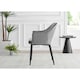 image 4 of Furniturebox 2x Calla Grey Velvet Dining Chairs with Black Legs