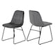 image 3 of Quebec Straight Edge Dining Set with 4 Velvet Lukas Chairs Grey