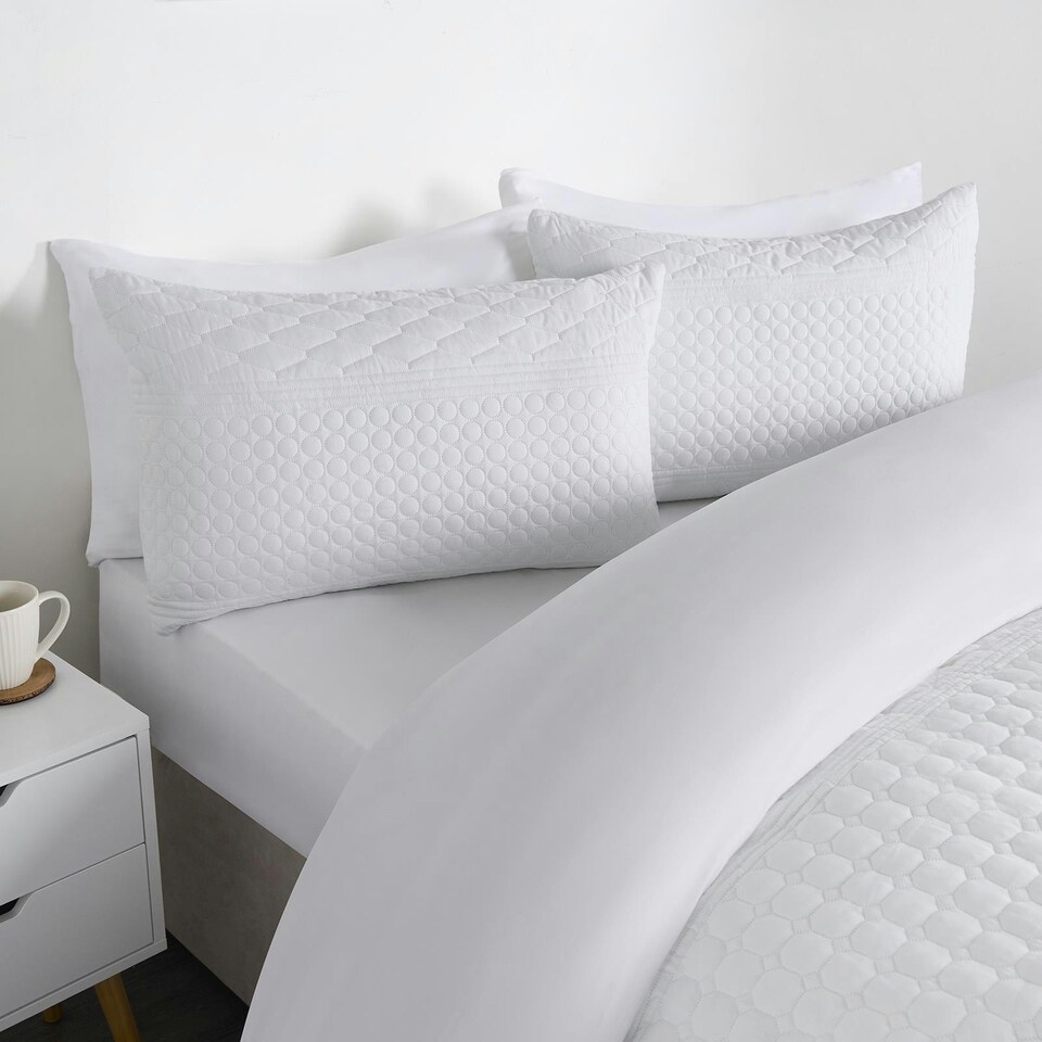 image 1 of OHS Geometric Tribal Embossed Textured Duvet Bedding Set, King - White