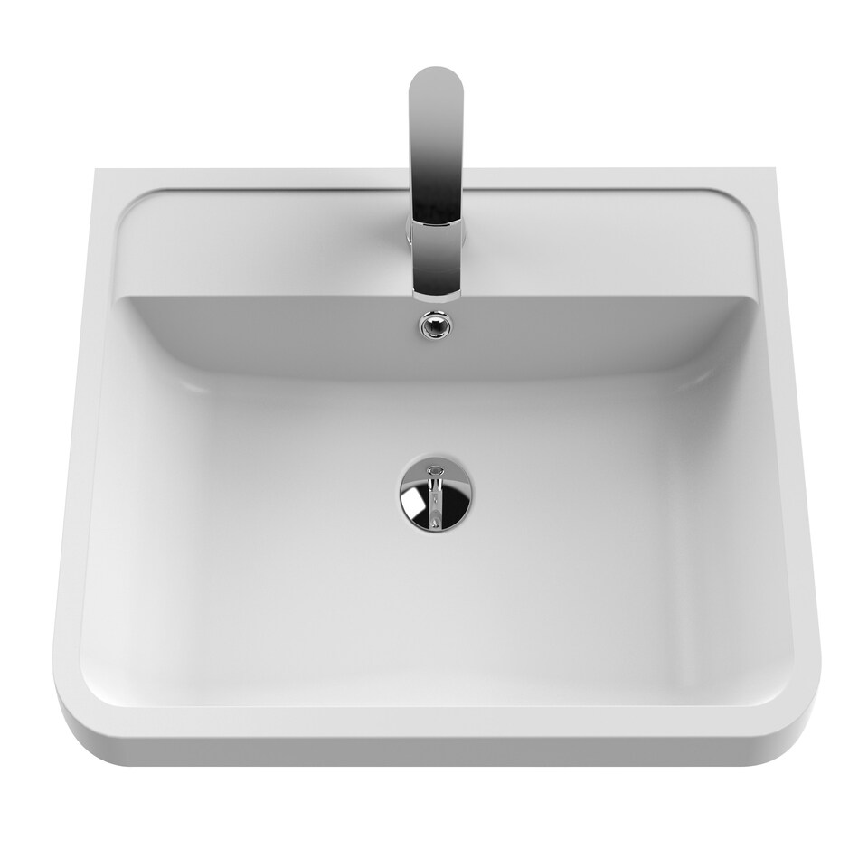 image 1 of Floor Standing 2 Drawer Vanity Unit with Polymarble Basin - 800mm - Gloss White White