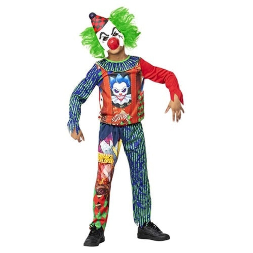 image 1 of Horror Clown Fancy Dress Costume Kids Unisex Small - Age 4-6
