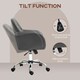image 4 of HOMCOM Computer Desk Chair with PU Leather, Swivel Wheels, Grey