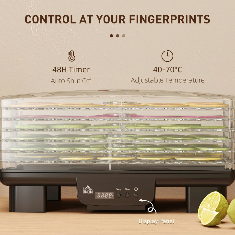 image 1 of HOMCOM 6 Tray Food Dehydrator, Food Dryer Machine for Fruit Meat Vegetable