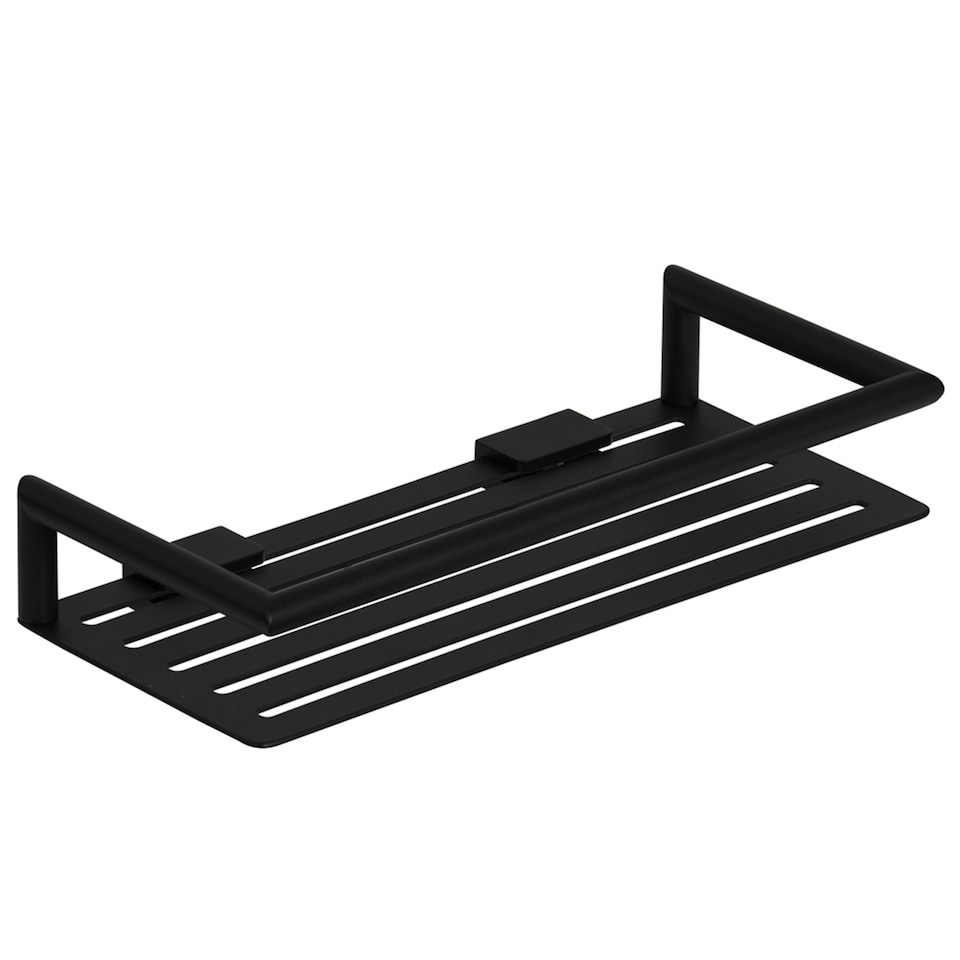 image 1 of Showerdrape Verso Stainless Steel Black Rectangular Shower Basket | Black | Black | 1
