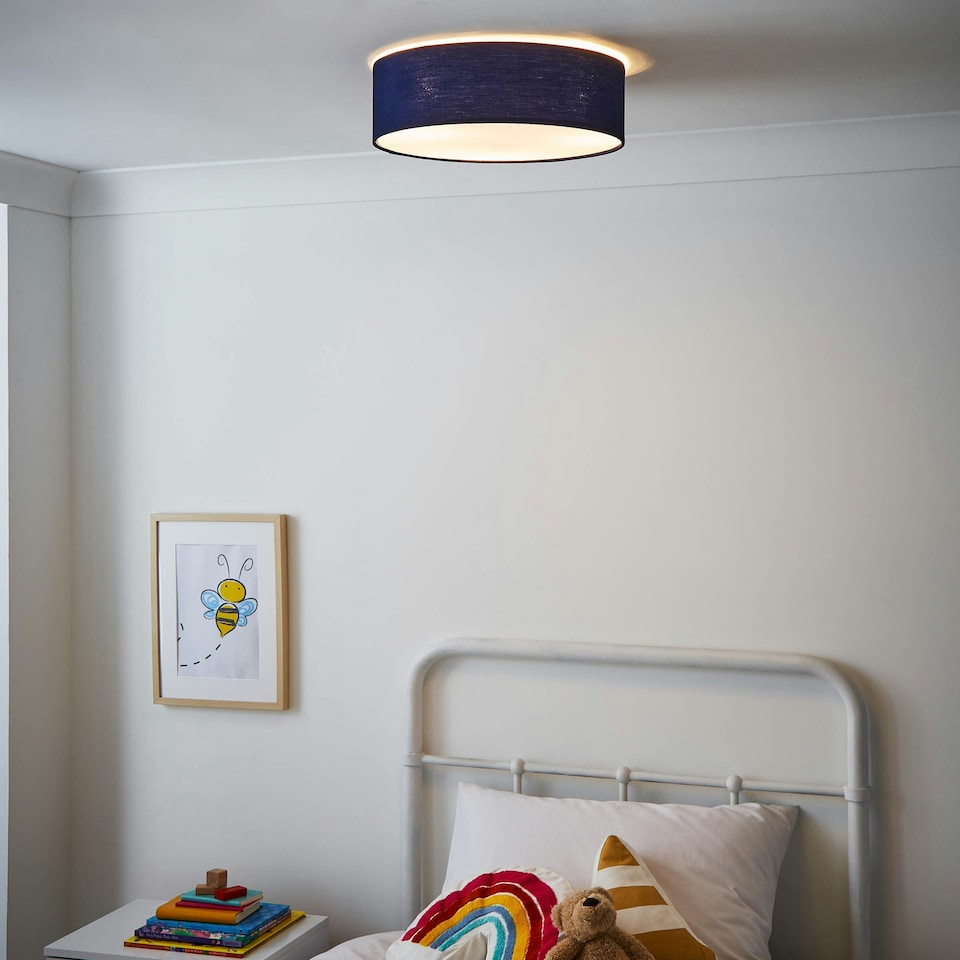 image 1 of BHS Glow Kid's 3 Light Ceiling Light | Blue | Navy | 1
