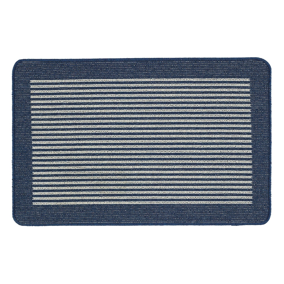 image 1 of My Stain Resistant Mat Stripe Navy 50x80