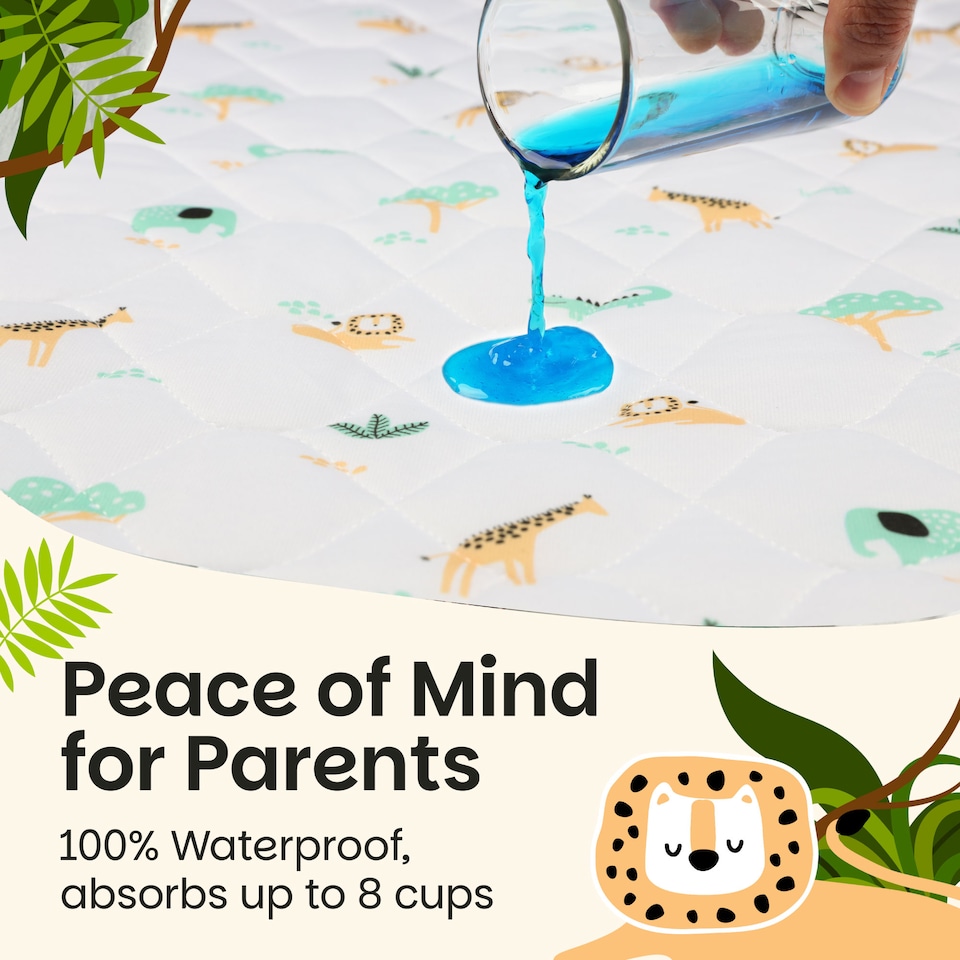 image 1 of Lynmark® Toddler Potty Training Bed Pads with Tucks, Absorbs Up to 1200ml, 90x85cm (Tucks 85x45cm) Explorer | White | Explorer | 1