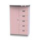 image 4 of Holborn 5 Drawer 1 Door Childrens Wardrobe in Kobe Pink & White (Ready Assembled) | Pink | Kobe Pink & White