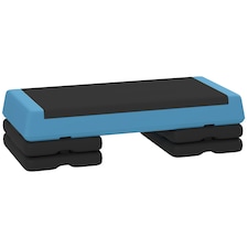 SPORTNOW Fitness Stepper, 3-Height Adjustable Aerobic Step, Non-Slip Exercise Step Board for Home Gym Office Workout, 10.5cm, 15.5cm, 20.5cm, Sky Blue | Blue