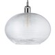 image 1 of Contemporary Clear Ribbed Spiral Glass Easy Fit Drum Shaped Pendant Light Shade | Clear