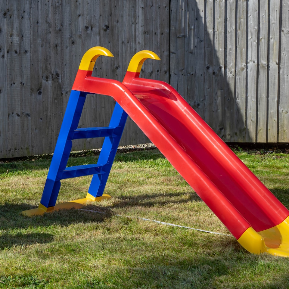 image 1 of 80cm Kids Indoor Outdoor Freestanding Plastic Slide with Ladder and Extension