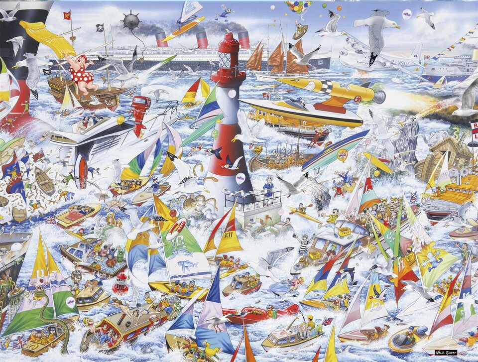 image 1 of Mike Jupp I Love Boats 1000 Piece Jigsaw Puzzle