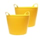 image 1 of 2 x 40 Litre Strong Robust Yellow Coloured Flexible Tubs For Multi Purpose Storage Use