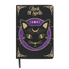 Something Different Mystic Mog A5 Notebook - Black/Purple/Cream - One Size