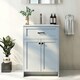 image 3 of COSTWAY Bathroom Vanity Storage Cabinet w/2 Doorsy Grey