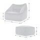 image 5 of icon Natalia Velvet Adults Bean Bag Armchair and Pouffe, Ready Filled Large Beanbag and Footstool Charcoal Grey Grey | Grey