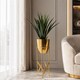 image 1 of 90cm Gold Planter with Artificial Yukka Plant