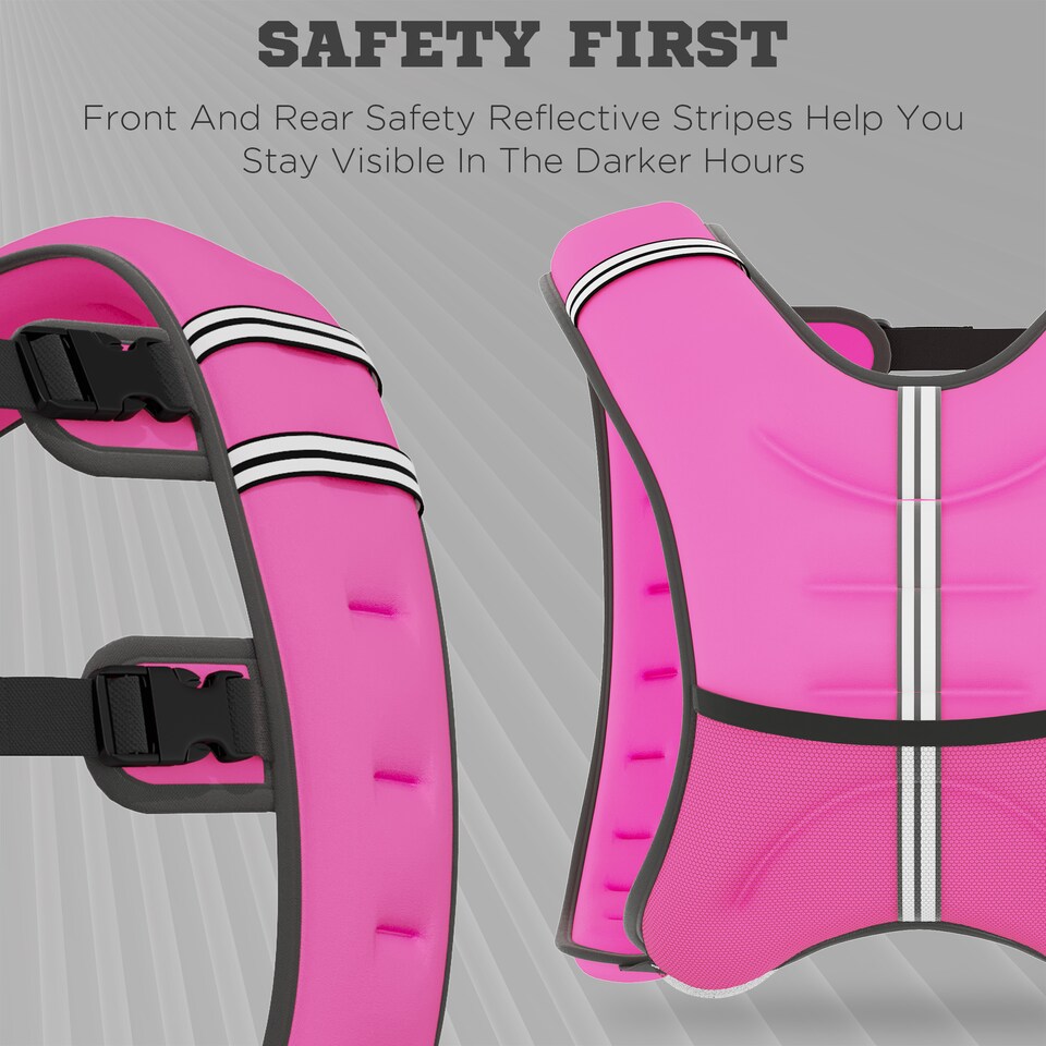 image 1 of HOMCOM 8KG Weighted Vest with Adjustable Straps, Pocket, Reflective Strips