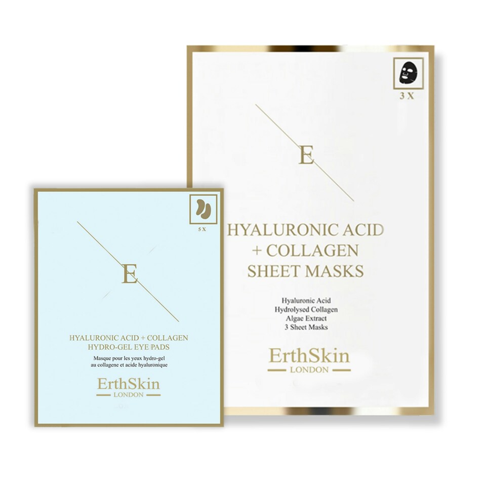 image 1 of Hyaluronic Acid & Collagen Mask - 3 sheets + Hyaluronic Acid + Collagen Hydrogel Eye Pads 5 X 2