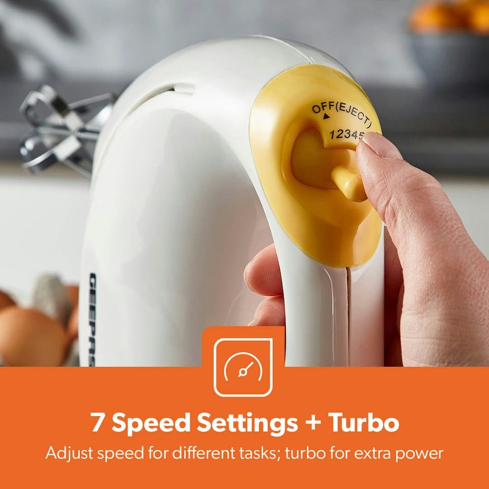 image 1 of GEEPAS 150W Hand Mixer, Electric Whisk - 7 Speed, White