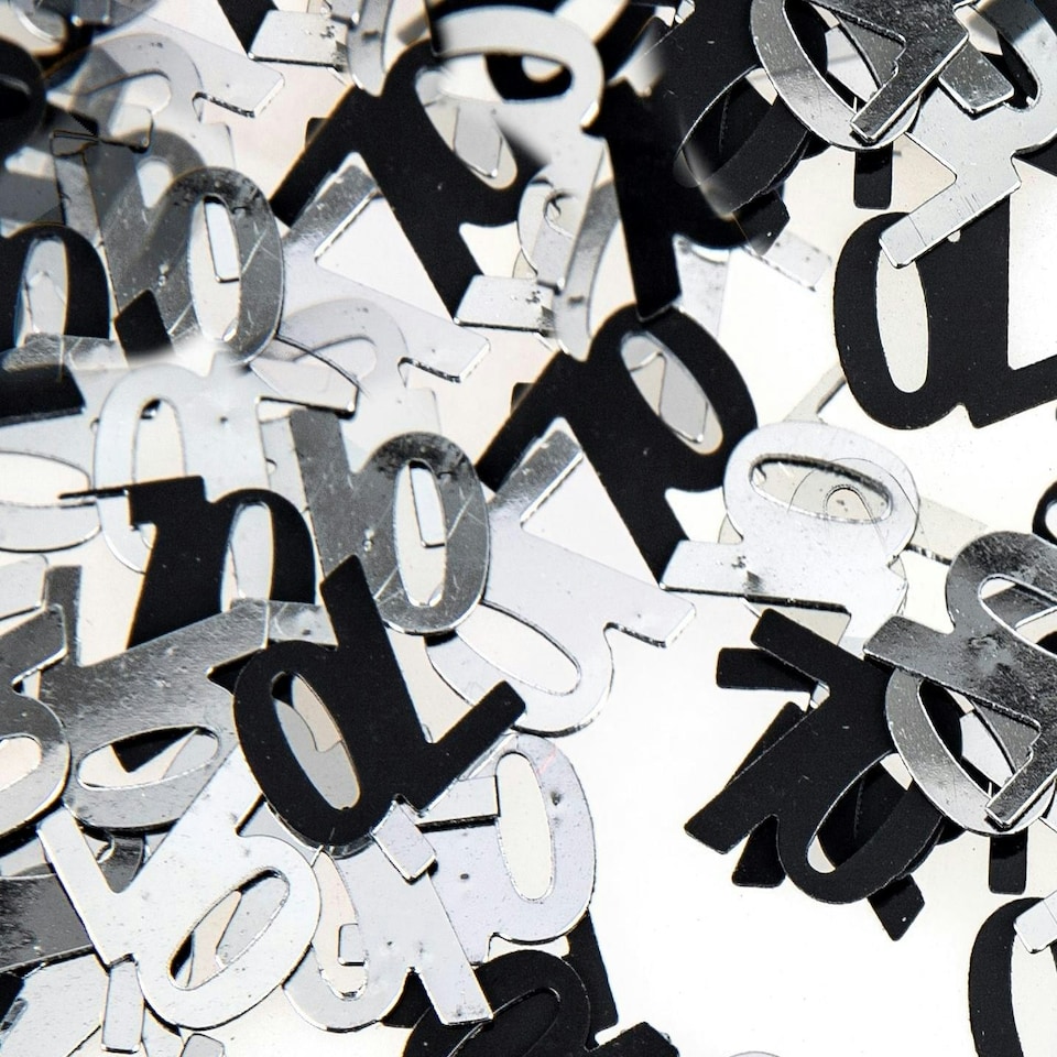 image 1 of 14g 70th Black Happy Birthday Confetti