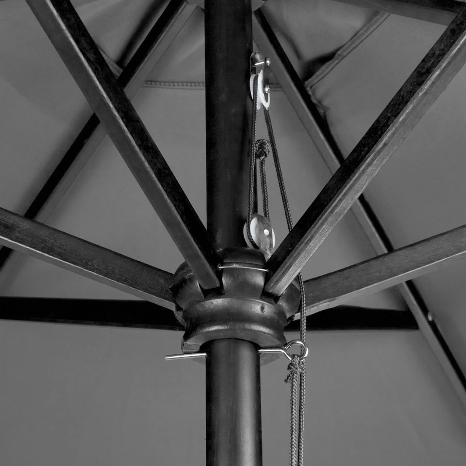 image 1 of Harbour Housewares Wooden Garden Parasol - 2.7m - Grey Grey