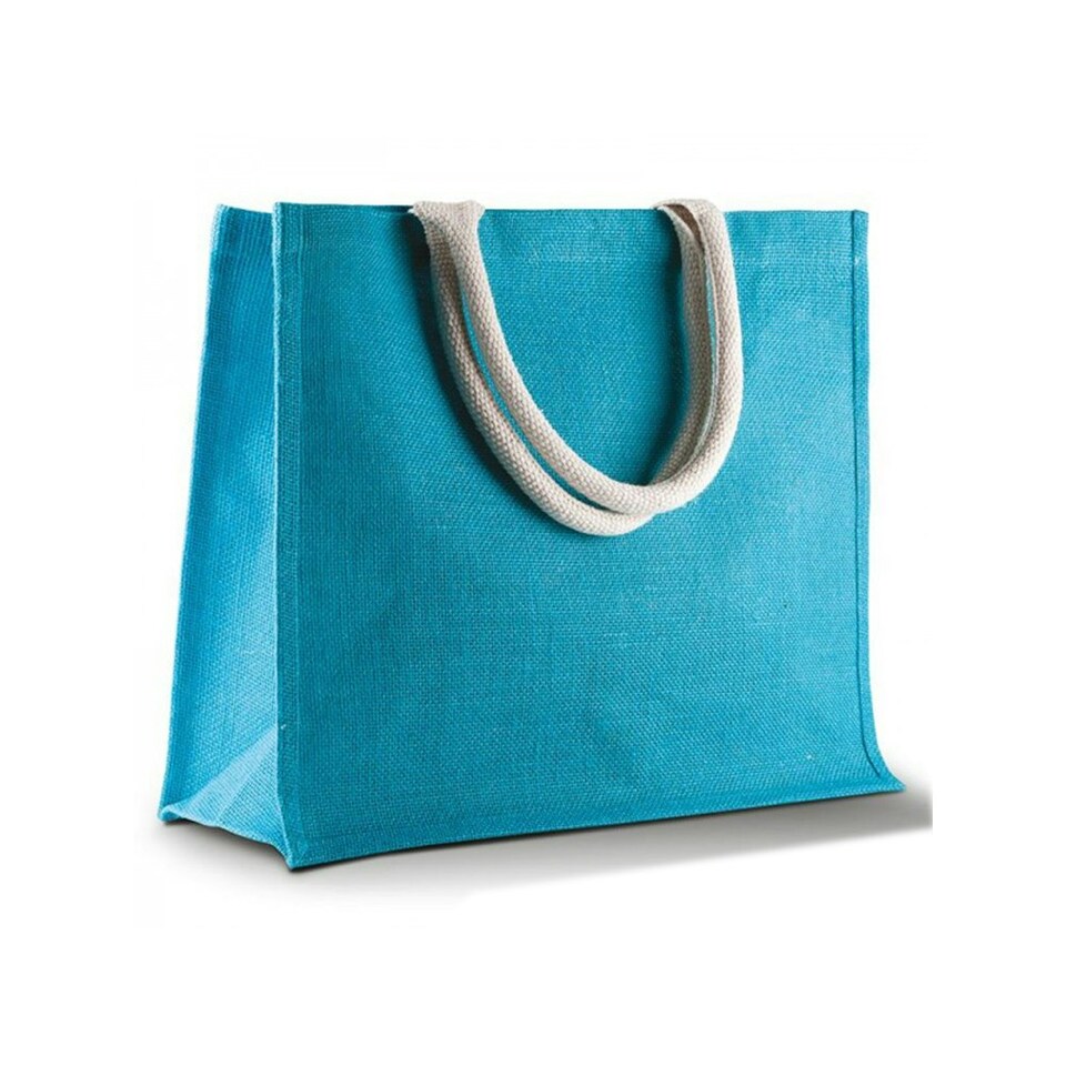 image 1 of Kimood Womens/Ladies Jute Beach Bag - Turquoise - One Size | Blue