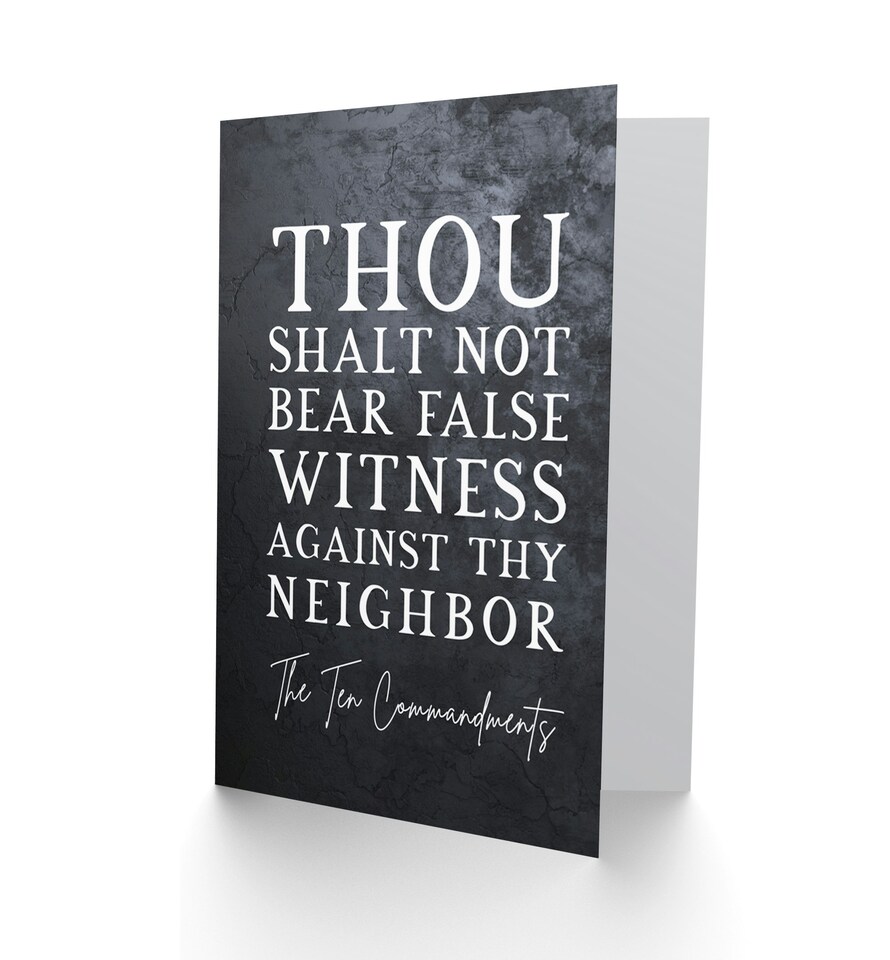 image 1 of Ten Commandments Shalt Not False Witness Bear Bible Verse Christian Card