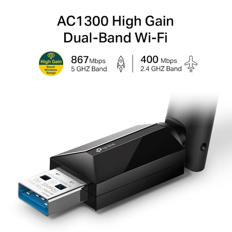 image 1 of TP-Link AC1300 High Gain Wireless Dual Band USB Adapter